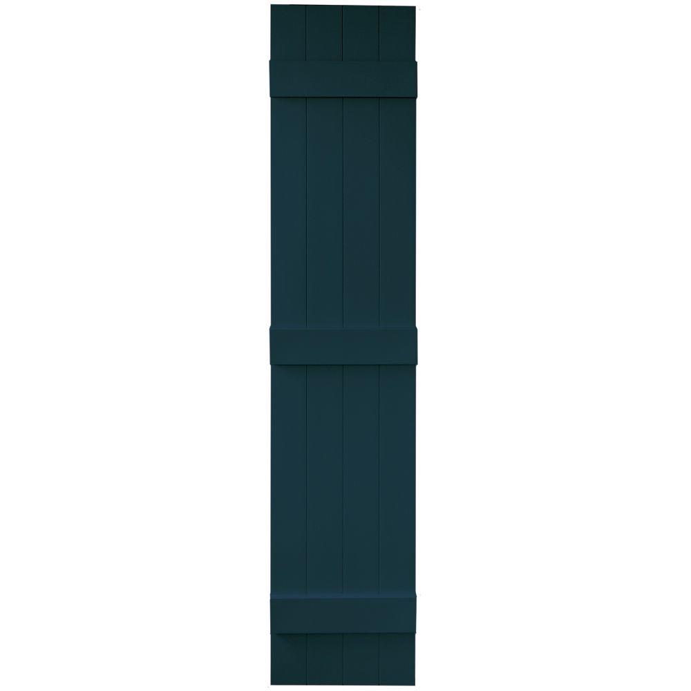 Builders Edge 14 in. x 67 in. BoardNBatten Shutters Pair, 4 Boards