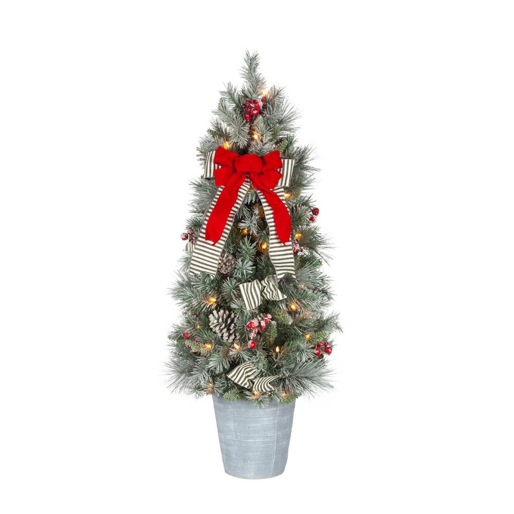 snowy pinecone and berry artificial christmas porch tree with 50 ul clear lights - Mini Christmas Decorations snowy pinecone and berry artificial christmas porch tree with 50 ul clear lights - Mini Christmas Decorations