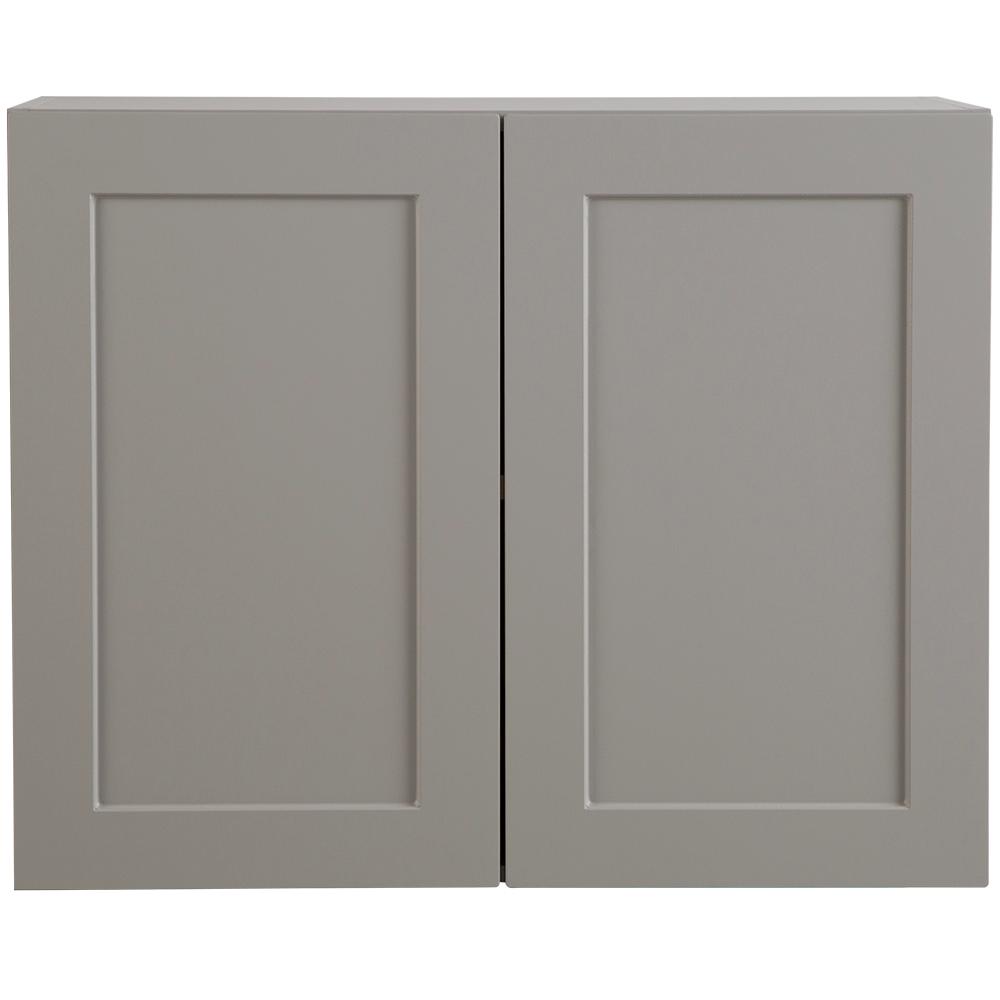 Hampton Bay Hampton Assembled 9x30x12 In Wall Kitchen Cabinet In Satin White Kw930 Sw The Home Depot
