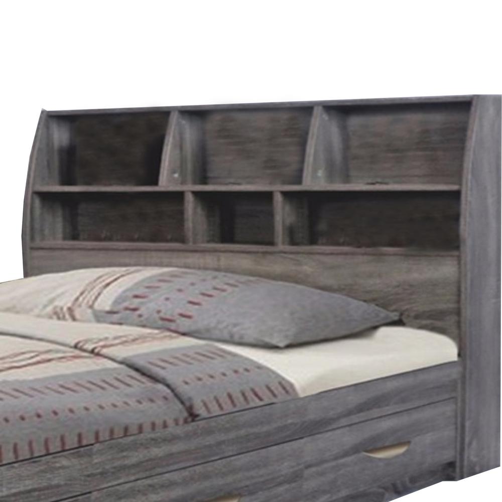 Benzara Contemporary Style Gray Twin Size Bookcase Headboard-BM141892 ...