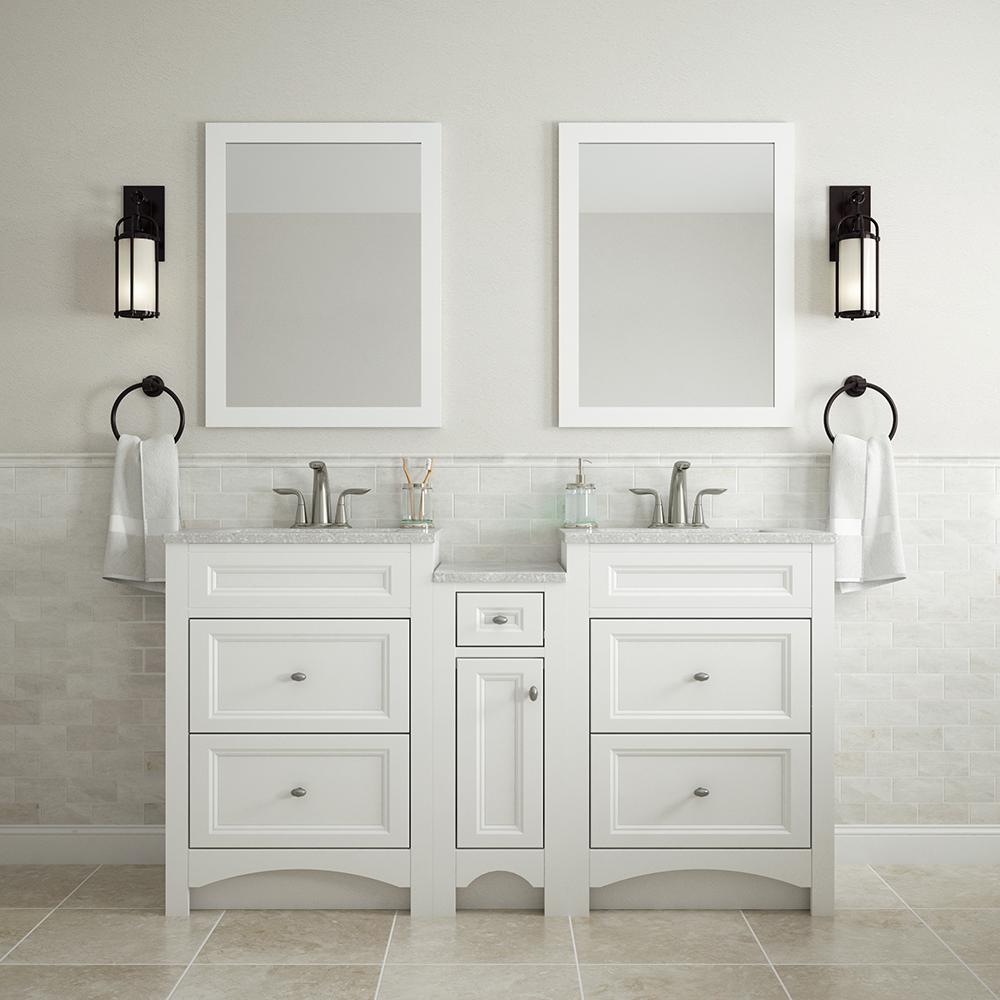 Glacier Bay Modular 24 5 In W Bath Vanity In White With Solid