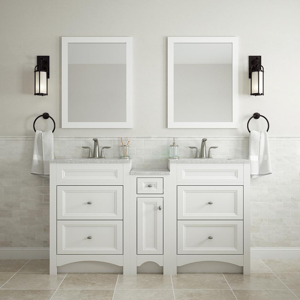 Glacier Bay Modular 24 5 In W Bath Vanity White With Solid Modular 24 5 In W Bath Vanity