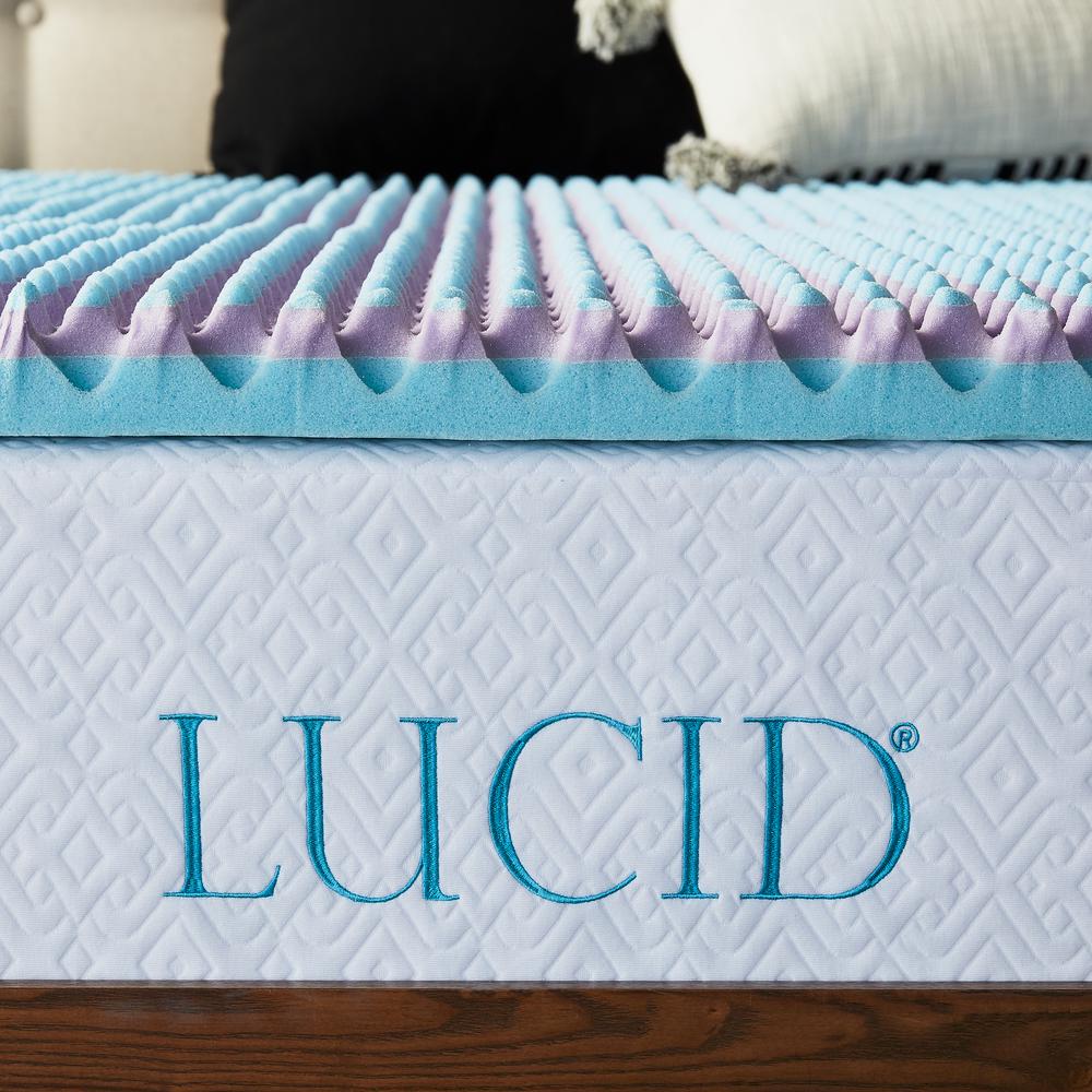 Lucid 2.5 in. King Duo Foam Lavender Breeze Mattress TopperLU25KKGVDT