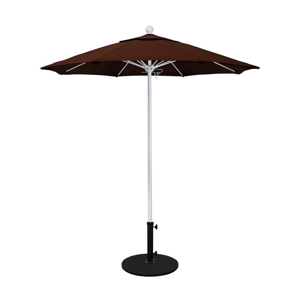 California Umbrella 7 5 Ft White Aluminum Pole Fiberglass Ribs Push Lift Outdoor Patio Umbrella In Sunbrella Alto758170 5432 The Home Depot