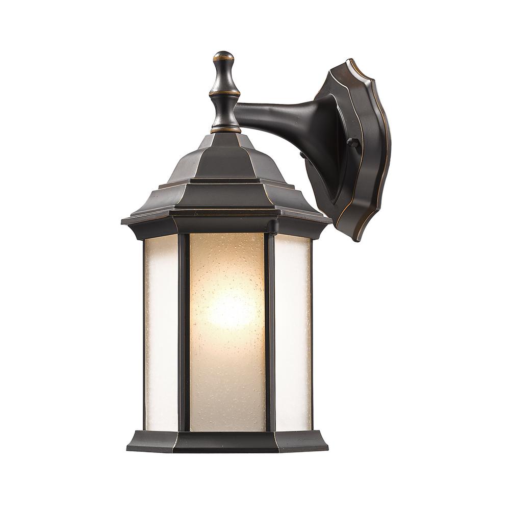 Monteaux Lighting 1 Light Oil Rubbed Bronze Outdoor Wall Lantern Maddox 1 Light Oil Rubbed Bronze Outdoor Wall Lantern With Seedy White