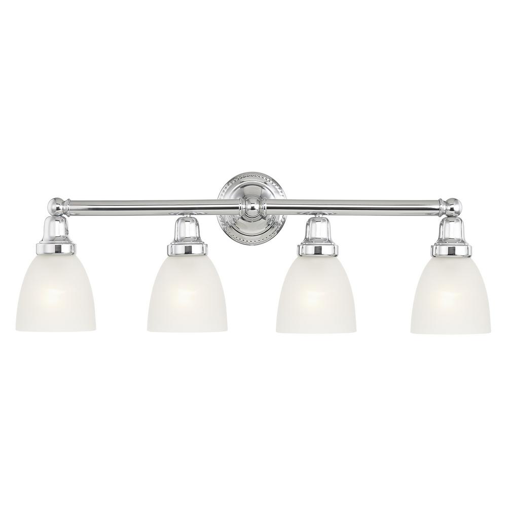 Livex Lighting Classic 4-Light Polished Chrome Bath Vanity Light-1024 ...