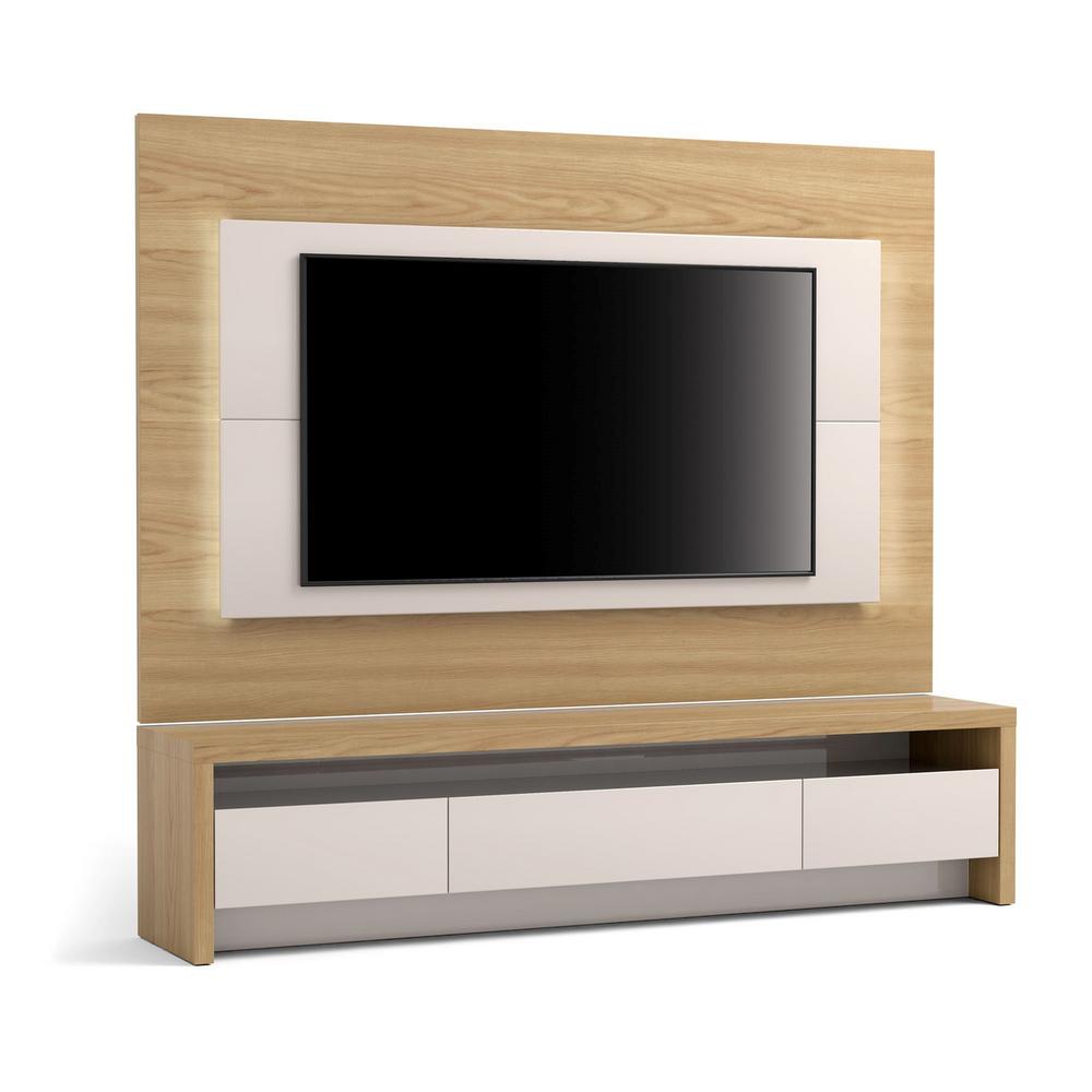 Manhattan Comfort Sylvan Nature Wood And Off White 2 Piece Tv Stand