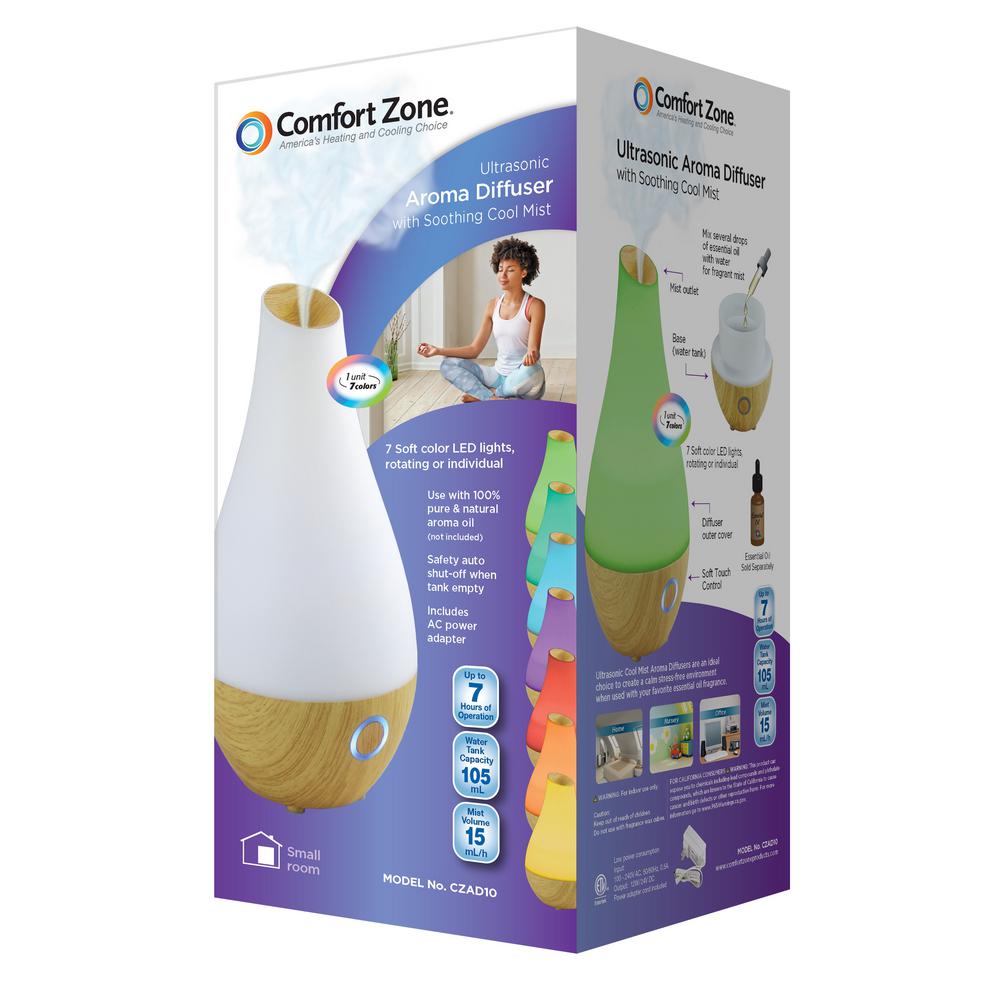 Comfort Zone 3 55 Fl Oz Ultrasonic Aroma Essential Oil Diffuser