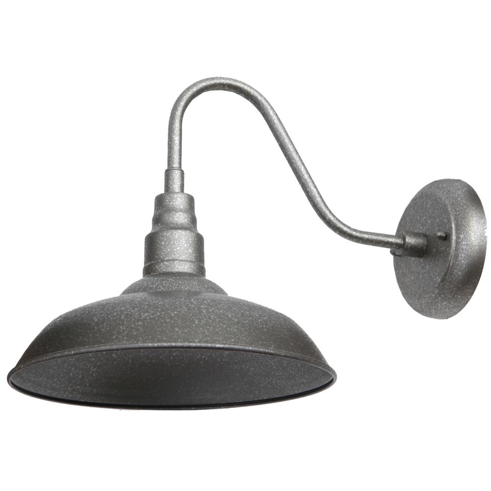 Y Decor Lora 1 Light Silvertone Outdoor Wall Barn Sconce