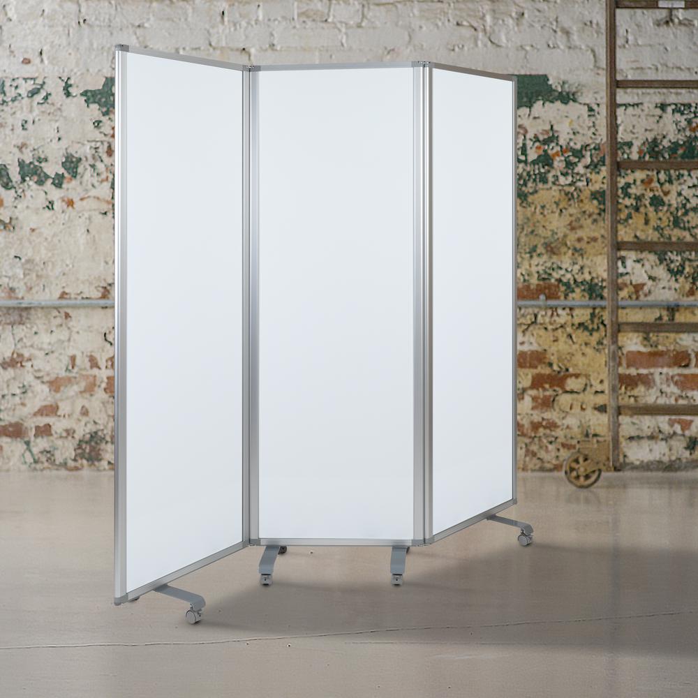 Carnegy Avenue Mobile Magnetic White Board Partition with Lockable ...