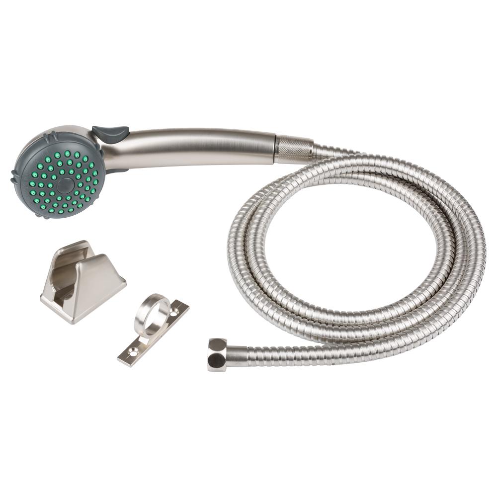 Dura Faucet 1 Spray Pressure Assist Rv Handheld Showerhead And Hose Dura Faucet 1 Spray Pressure Assist Rv Handheld Showerhead And Hose Kit In Brushed Satin