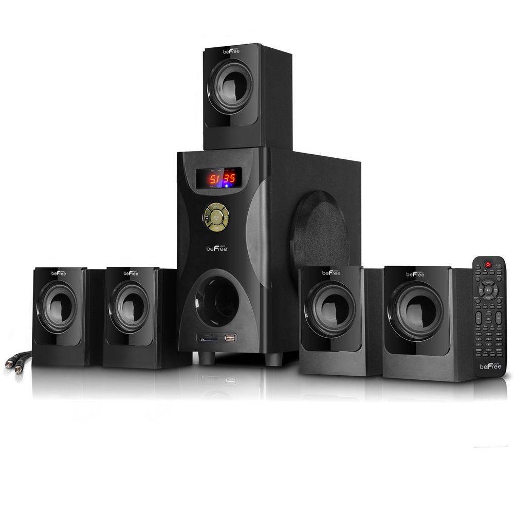 Befree Sound 5 1 Channel Surround Bluetooth Speaker System In 5 1 Channel Surround Sound Bluetooth Speaker System In Black