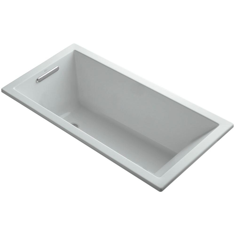 KOHLER Underscore 5 ft. Reversible Drain Soaking Tub in Ice Grey-K-1121 ...