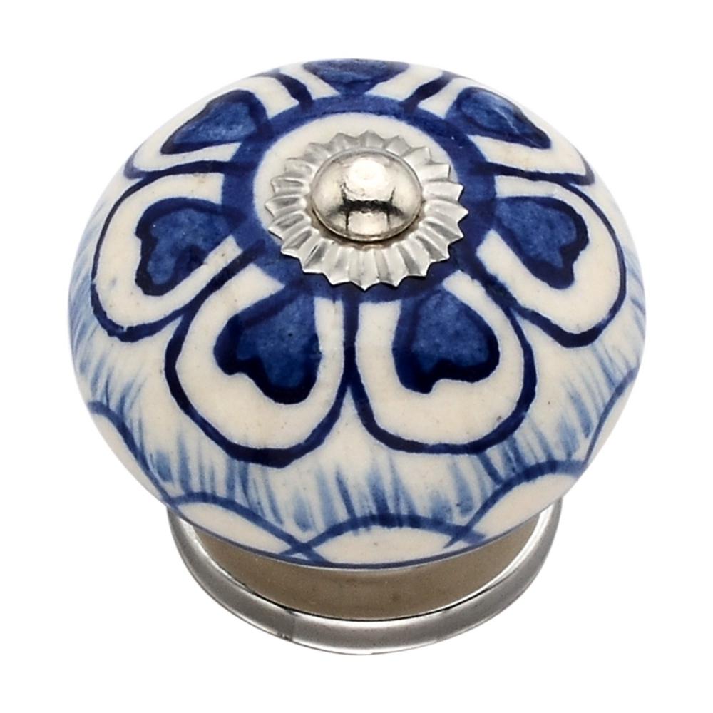 Mascot Hardware Heart Washed 1 57 In Blue Round Cabinet Knob