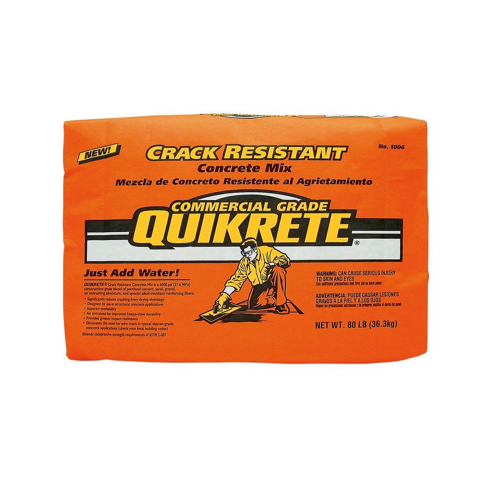 Quikrete 80 Lb Crack Resistant Concrete Mix 100680 The Home Depot