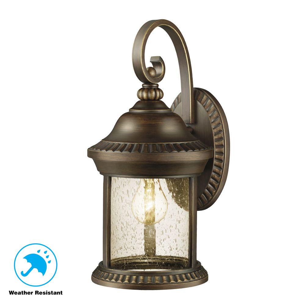 Large Outdoor Wall Lighting The Home Depot Cambridge Collection 1 Light Es Bronze Outdoor Wall Mount Lantern