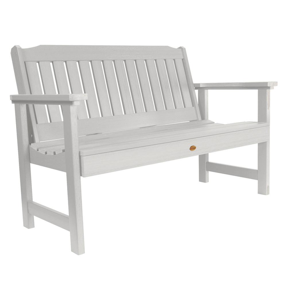 Highwood Lehigh 48 in. 2Person White Recycled Plastic Outdoor Garden