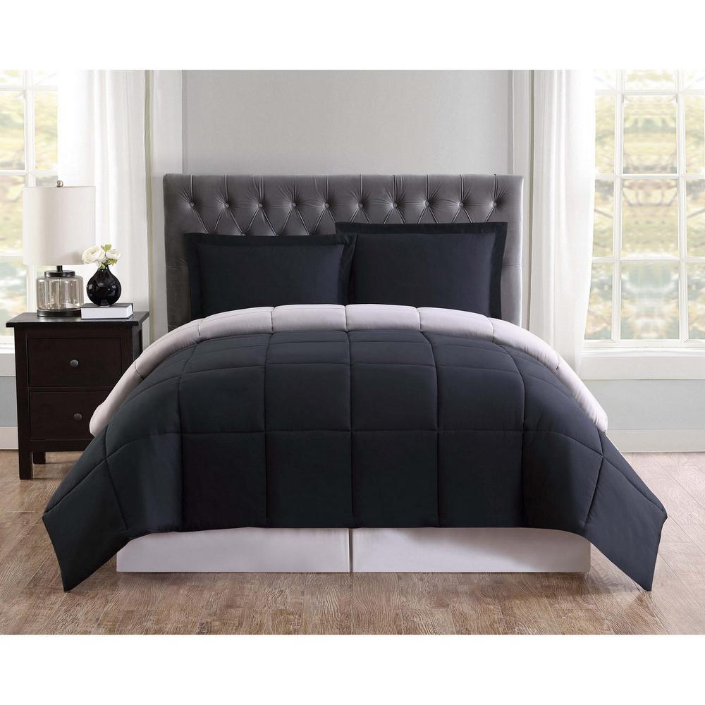 Solid Twin Comforters Comforter Sets Bedding Bath The Black And Grey Reversible Twin Xl Comforter Set