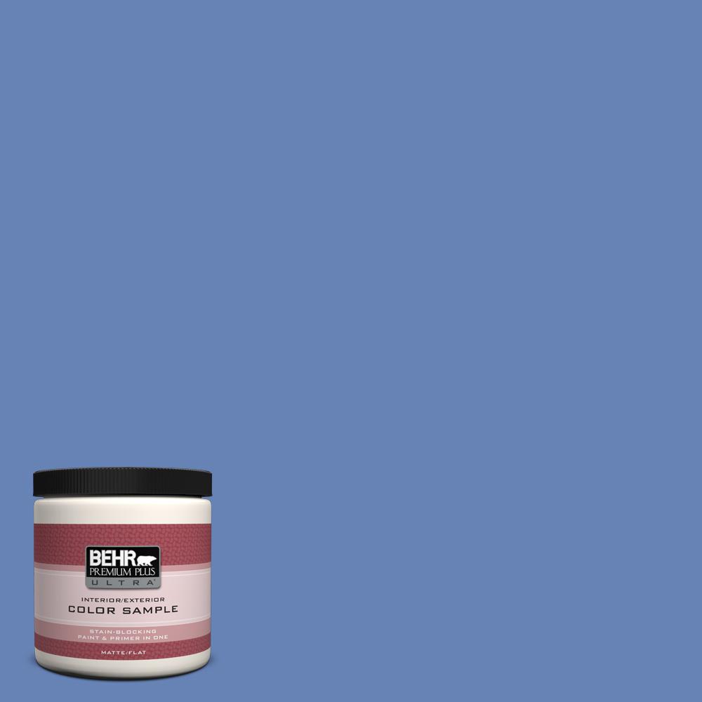 Behr Premium Plus Ultra 8 Oz Ppu15 06 Neon Blue Matte Interior Ppu15 06 Neon Blue Matte Interior Exterior Paint And Primer In One Sample