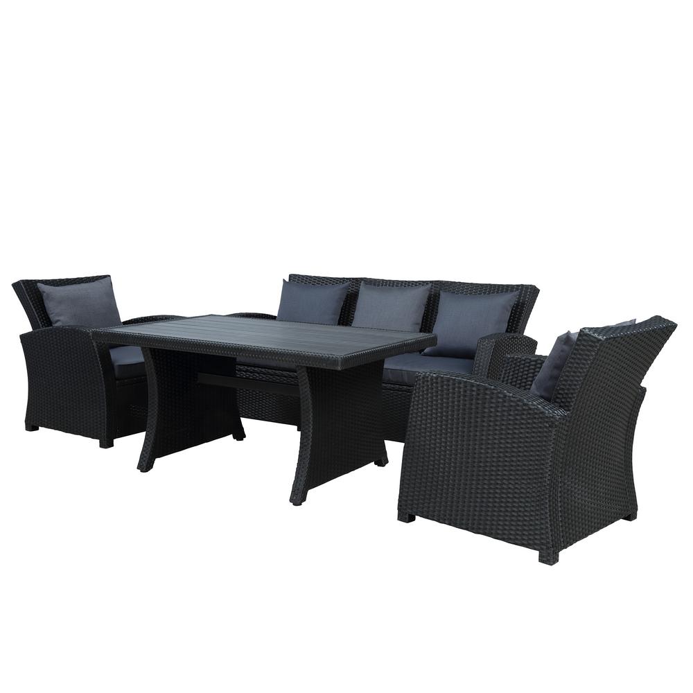 Seats 5 People Patio Conversation Sets Outdoor Lounge Furniture The Home Depot - Lampert Rattan Wicker Patio Chair With Cushions Seats 5 People Patio Conversation Sets Outdoor Lounge Furniture The Home Depot - Lampert Rattan Wicker Patio Chair With Cushions