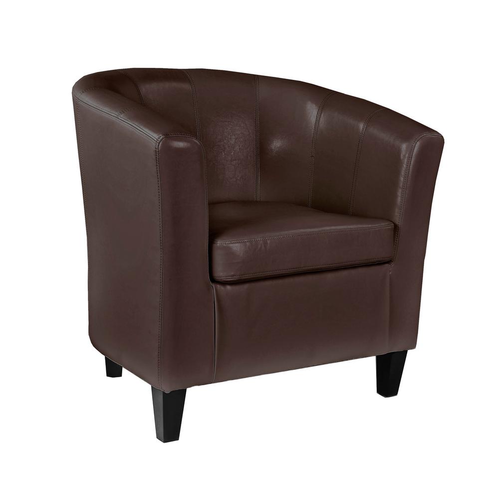 Corliving Antonio Brown Bonded Leather Tub Chair Lad 725 C The Corliving Antonio Brown Bonded Leather Tub Chair