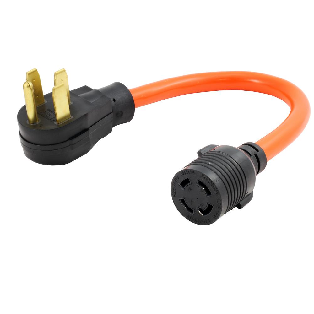 10/4 STW 1.5FT 14P to 50P 50 Amp RV/Range/Generator Plug to L14-30R 4-Prong 30...