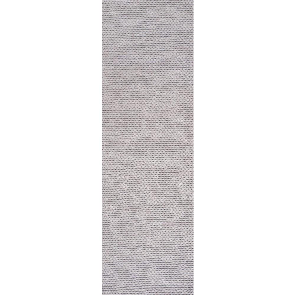 Nuloom Chunky Woolen Cable Light Grey 3 Ft X 8 Runner Rug