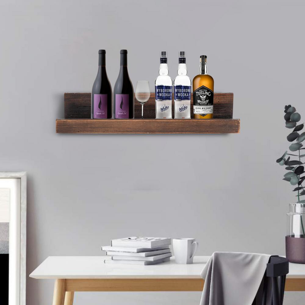 Unbranded Rustic Brown Wood Shelf Wall Mounted Wine Rack Wr001 Db The Home Depot - Rustic Wall Wine Rack Unbranded Rustic Brown Wood Shelf Wall Mounted Wine Rack Wr001 Db The Home Depot - Rustic Wall Wine Rack