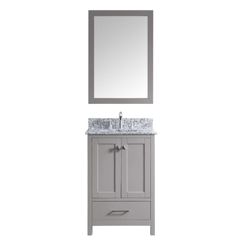 Virtu USA Caroline Madison 24 in. Vanity in Grey with Granite Vanity