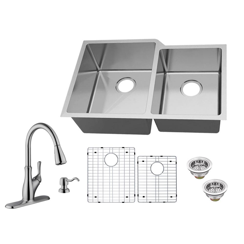 Glacier Bay AllinOne Undermount 18Gauge Stainless Steel 31 in. 60/40