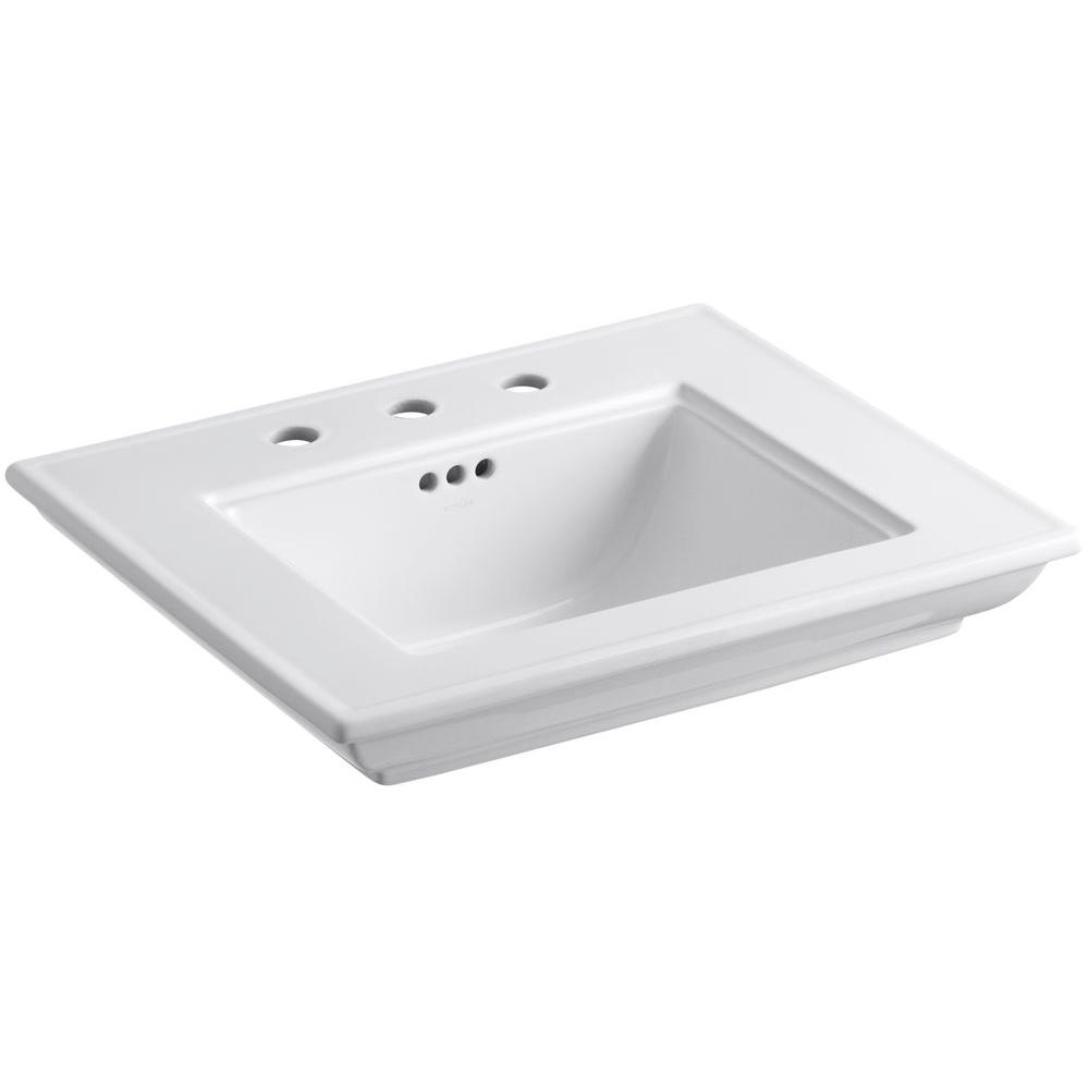KOHLER Memoirs 20.5 in. Ceramic Pedestal Sink Basin in White with