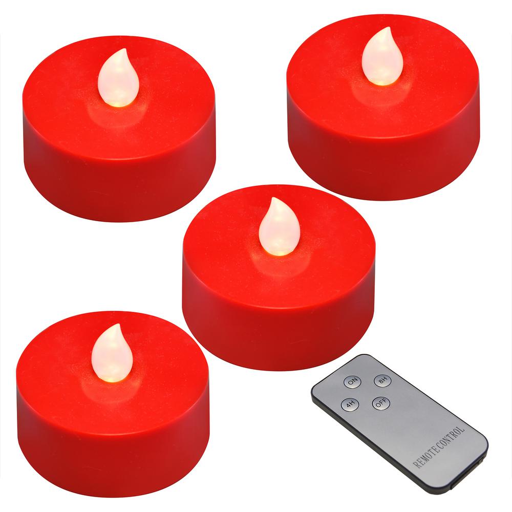Lumabase Red Battery Operated Extra Large Tea Lights with Remote Control and 2-Timers (4-Count) was $27.99 now $15.33 (45.0% off)