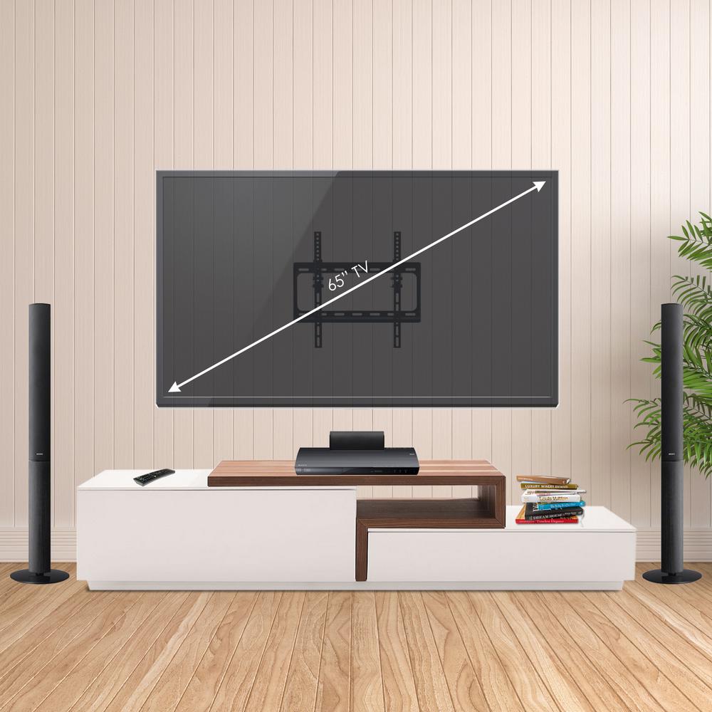 Furinno Modern Wall Mount Tv Bracket For In Black Frlb001bk The Furinno Modern Wall Mount Tv Bracket For In Black