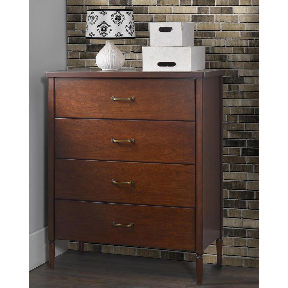 Dorel Living Brook Lane Walnut 4 Drawer Chest Fa1011 6 The Home Depot Dorel Living Brook Lane Walnut 4 Drawer Chest