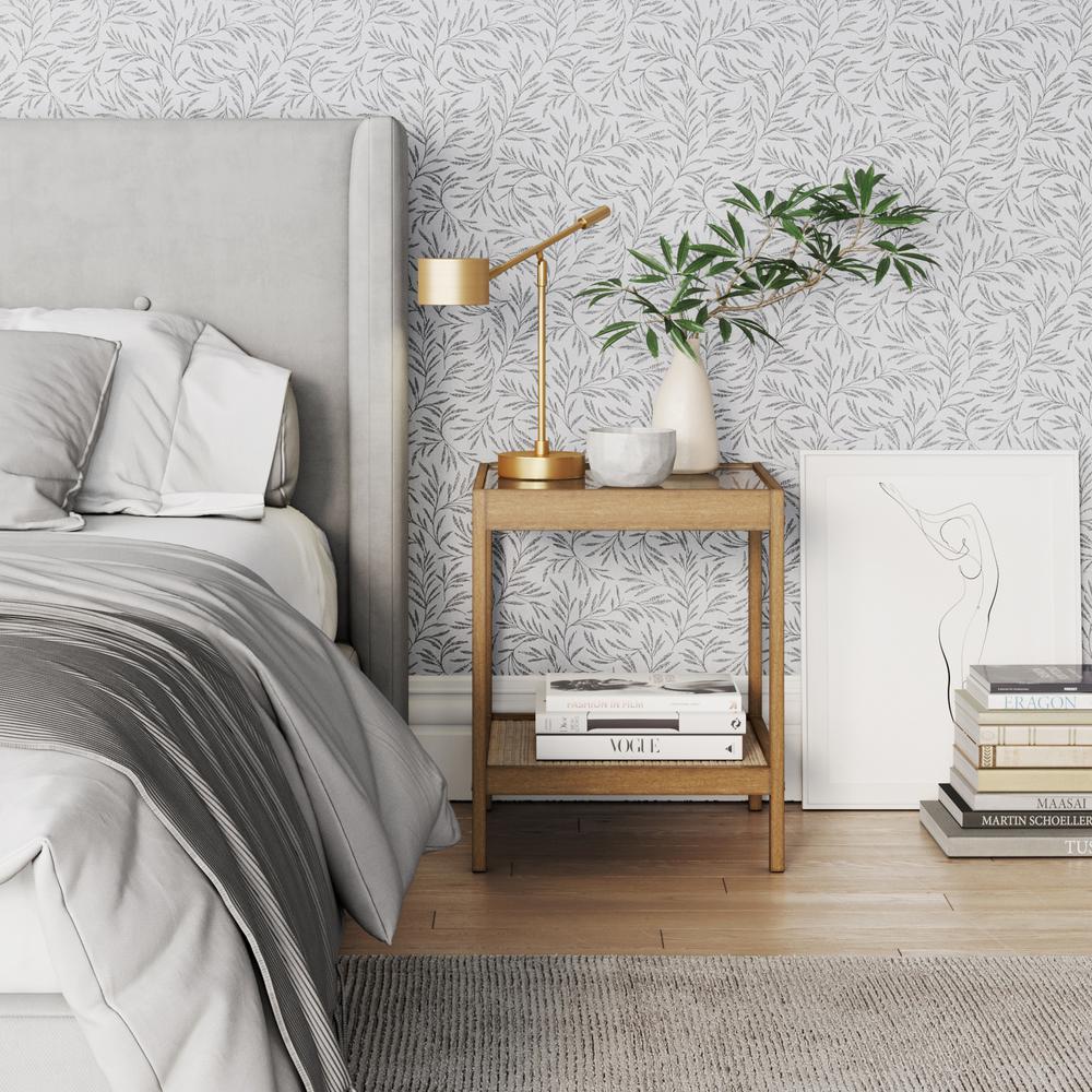 Nathan James Hayes Light Brown Solid Wood Glass Top With Open Storage Shelf Nightstand Bedside End Or Side Table 33301 The Home Depot