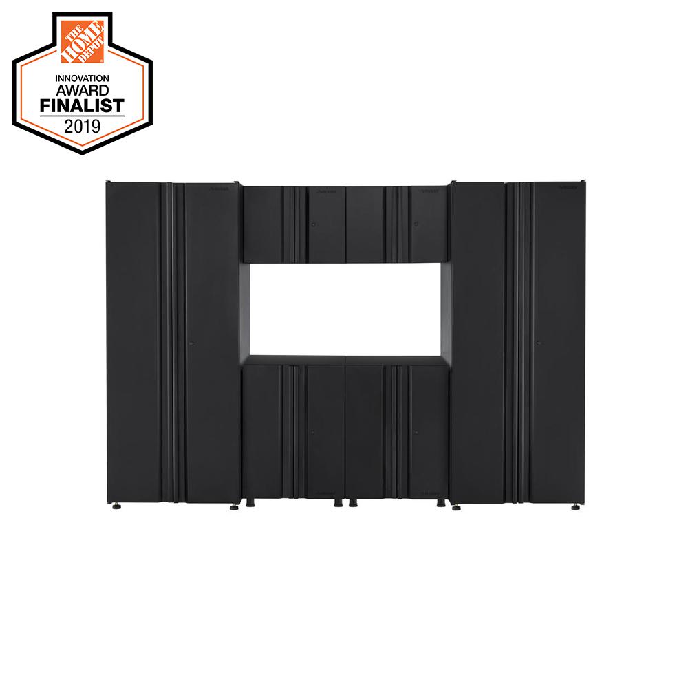 Husky 6-Piece Regular Duty Welded Steel Garage Storage System in Black (109 in. W x 75 in. H x 19.6 in. D)