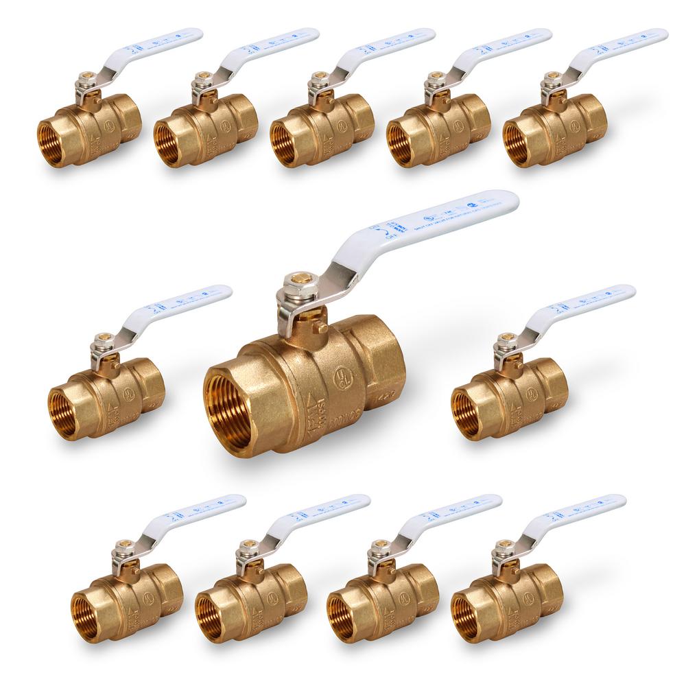 1//2/" FIP X 1//2/" FIP CSA Approved Straight Brass Gas Ball Valve 600 WOG-Pack of 2