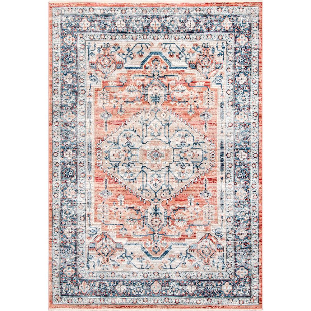 Nuloom Zara Medallion Orange 9 Ft X 12 Area Rug Kksl05a 9012 Nuloom Zara Medallion Orange 9 Ft X 12