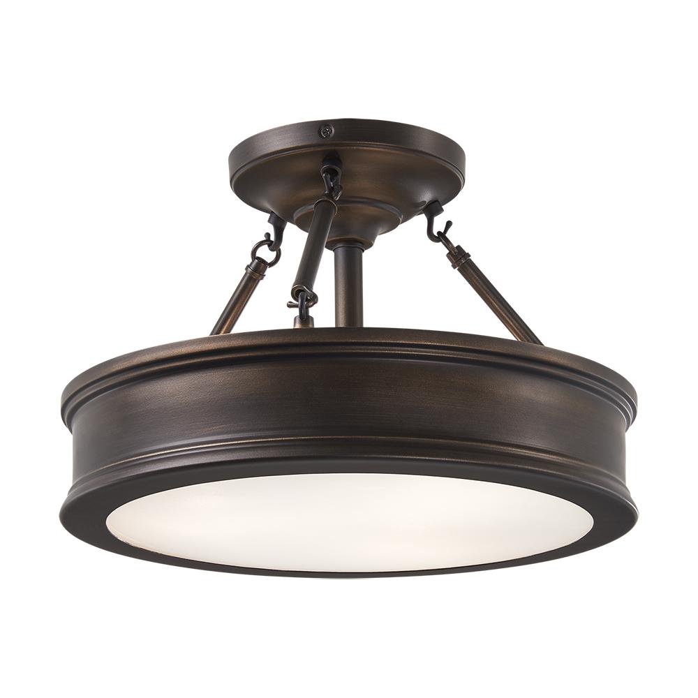 Home Decorators Collection Grafton 3 Light Hallmark Bronze Semi Flush Mount Ceiling Light 23959 The Home Depot