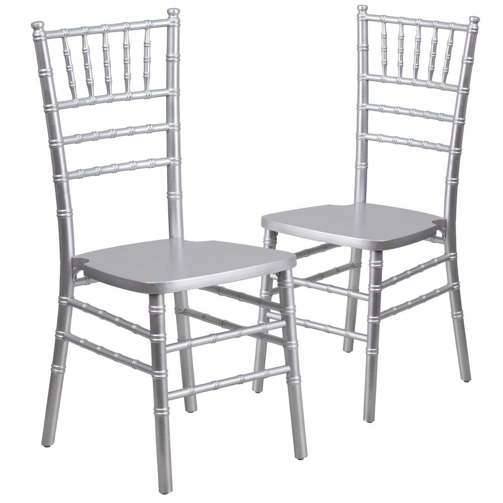 Carnegy Avenue Silver Wood Chiavari Chairs Set Of 2 Cga Xs 158074 Si Hd The Home Depot