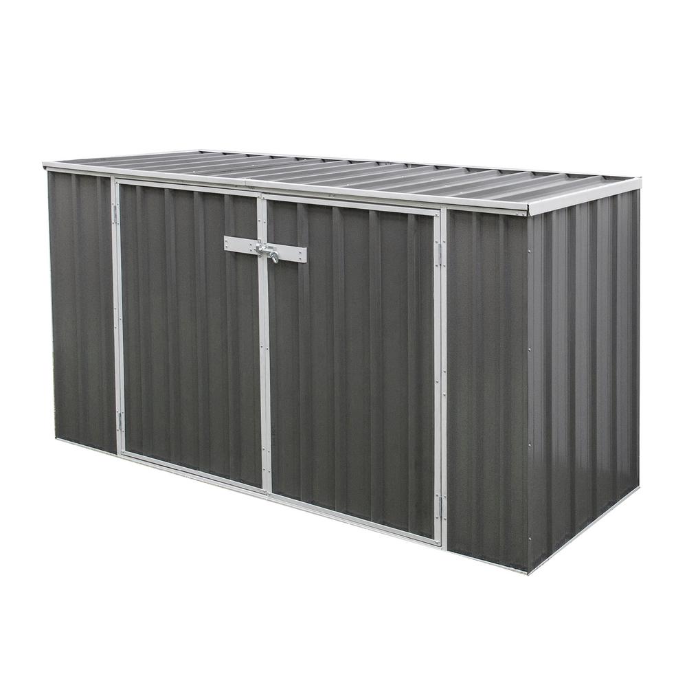 absco 7 ft. x 2.5 ft. woodland gray horizontal metal shed