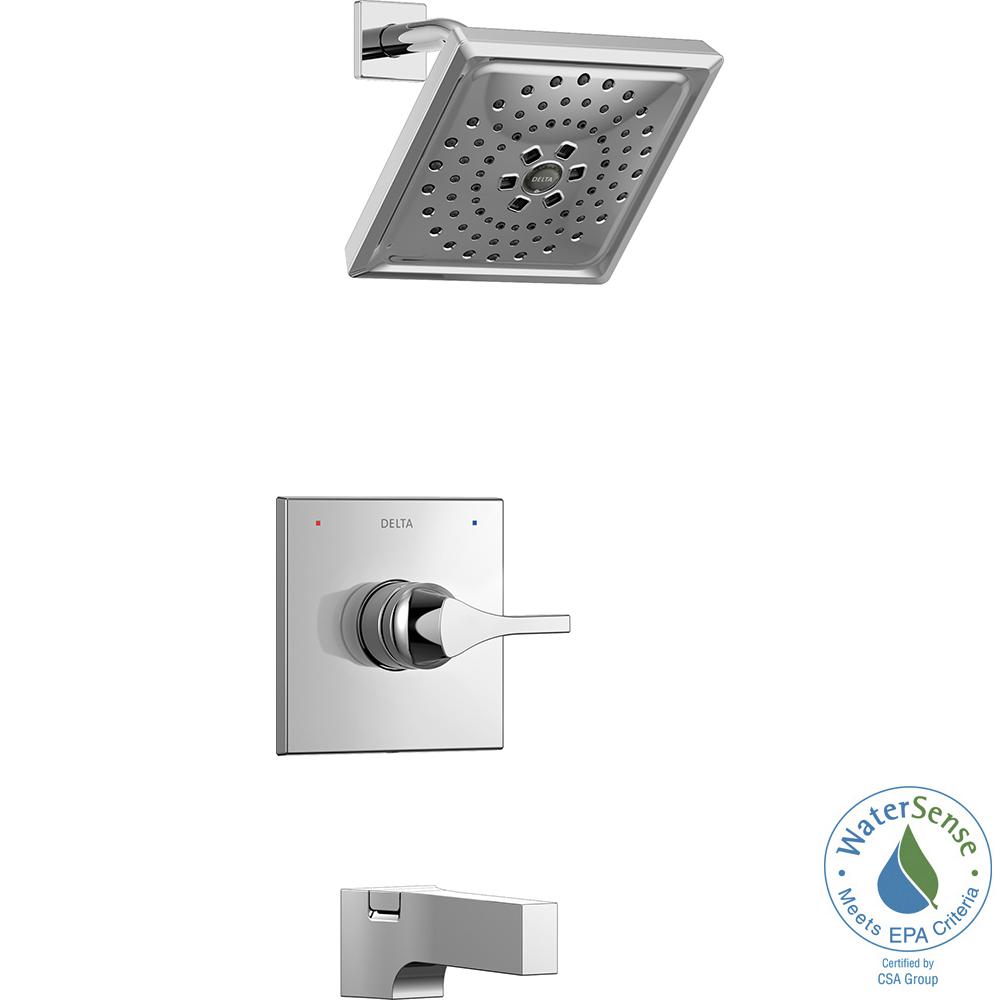 Delta Zura 1 Handle Tub And Shower Faucet Trim Kit With H2okinetic Delta Zura 1 Handle Tub And Shower Faucet Trim Kit With H2okinetic Spray In Chrome