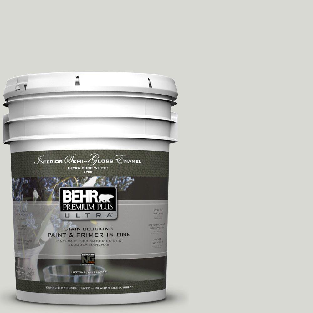 Behr Premium Plus Ultra 5 Gal N360 1 Seagull Gray Semi Gloss Enamel