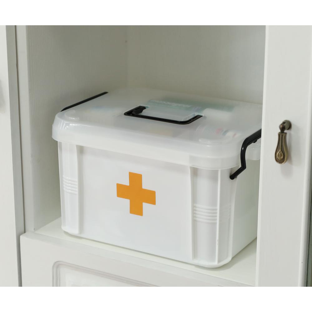1 Pack Blue Ponpong Ponpong Small First Aid Storage Box Empty Latch Storage Bin Container