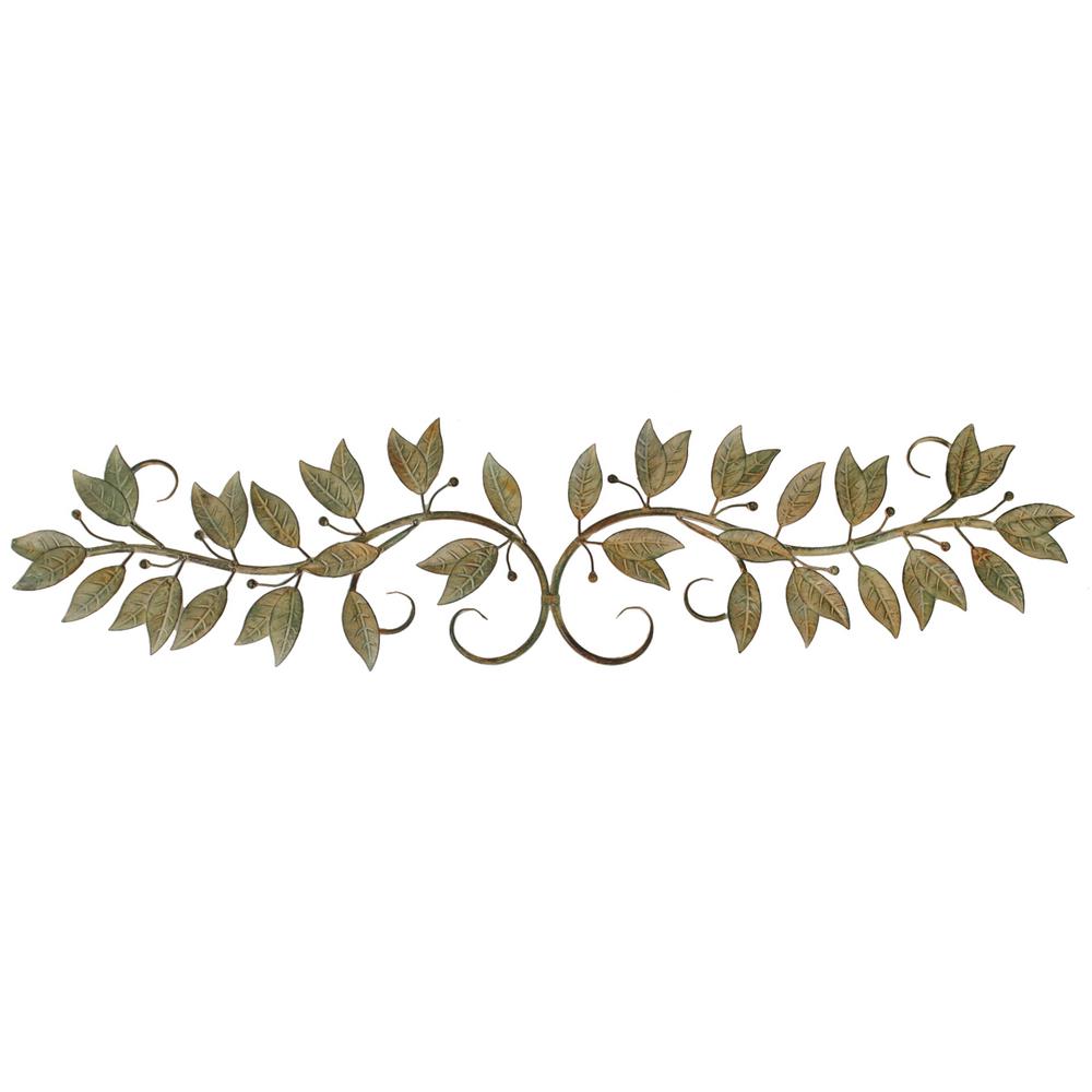 Metal Green Finished Leaf Wall Decor