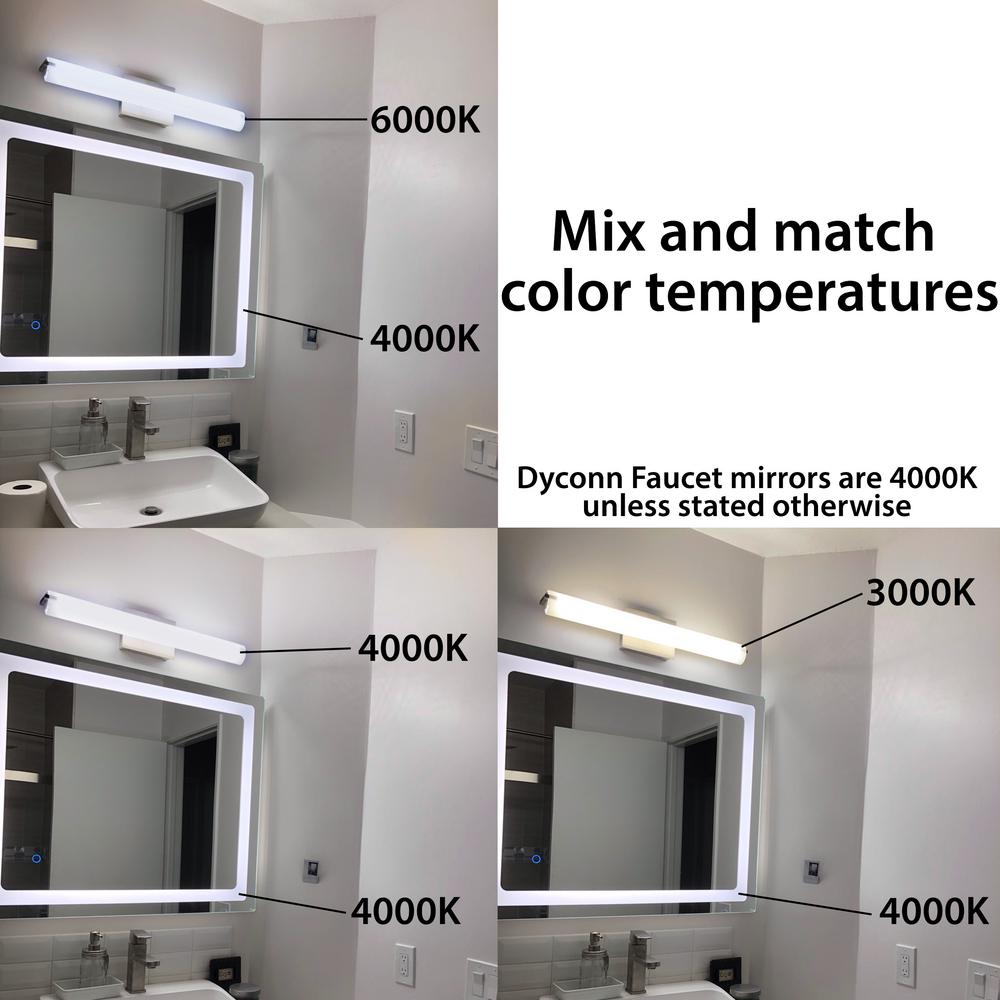 Dyconn Royal 48 In X 36 Led Wall Mounted Backlit Vanity Bathroom Mirror With Touch On Off Dimmer Dyconn Royal 48 In X 36 Led Wall Mounted Backlit Vanity Bathroom Mirror With Touch On Off Dimmer