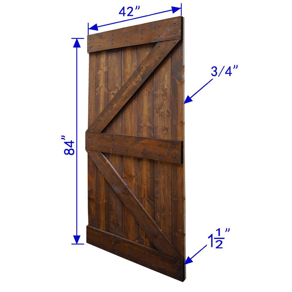 WELLHOME 42 in. x 84 in. K-Series Dark Walnut DIY Finished Knotty Pine ...