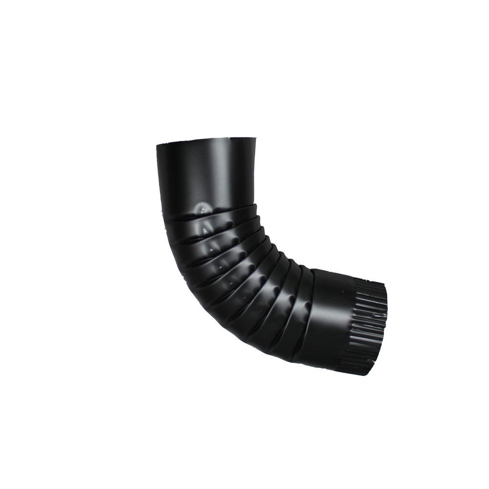 Spectra Metals 4 in. Round Black Aluminum Downpipe Elbow-4RELBK - The ...