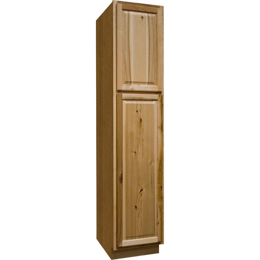 Hampton Bay Hampton Assembled 18x84x24 In Pantry Kitchen Cabinet In Natural Hickory Kp1884 Nhk The Home Depot