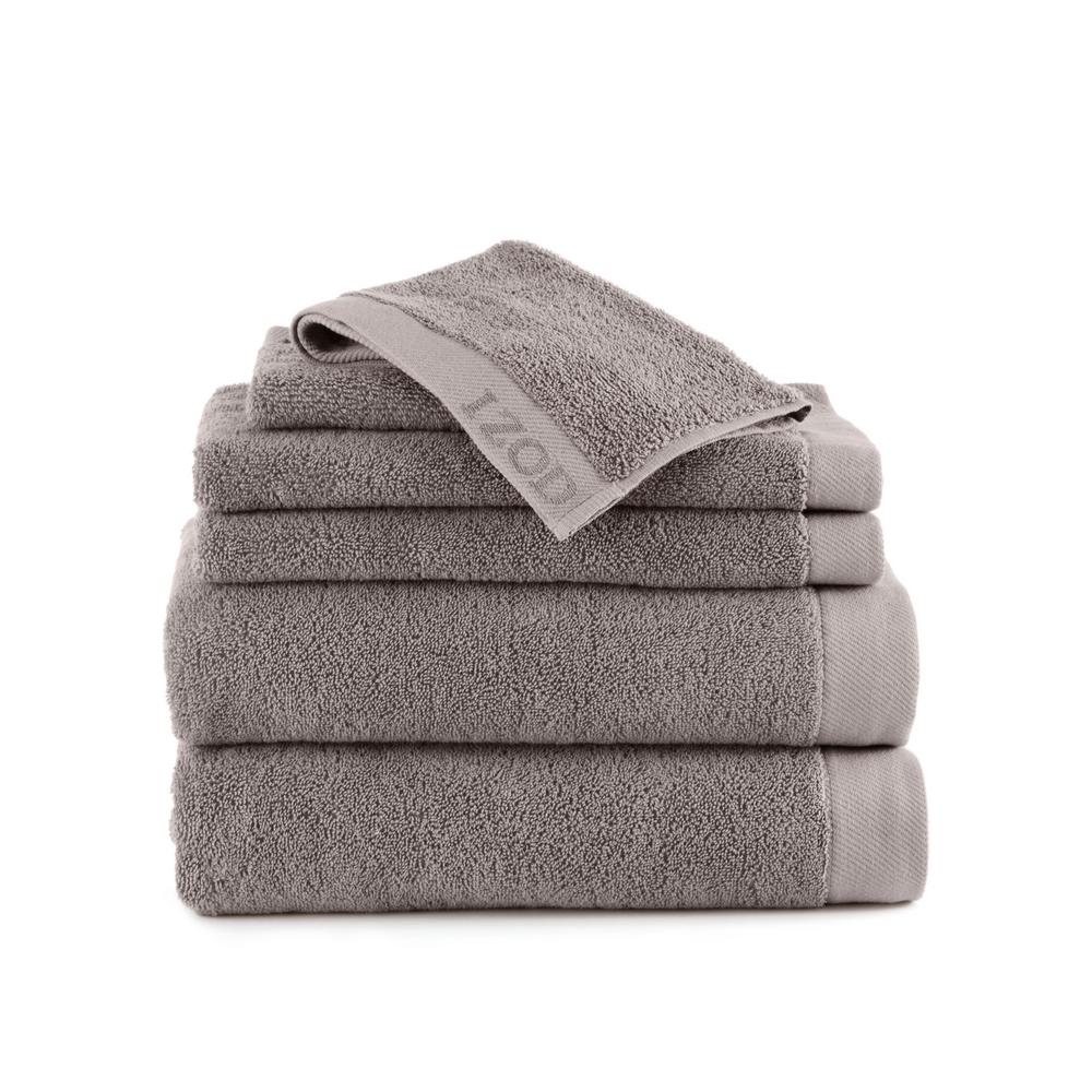 IZOD Classic 6-Piece Cotton Bath Towel Set in Wet Weather-079465022476 ...